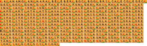 mot k scrabble|Liste des 161 mots de 4 lettres avec K .
